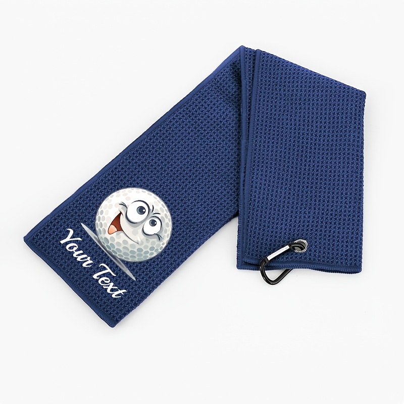 TEMU [customization] 1pc, Personalized Custom Fiber Golf Towel, With Pattern And Name, Hand Washable, Suitable For Course Use And Practice,