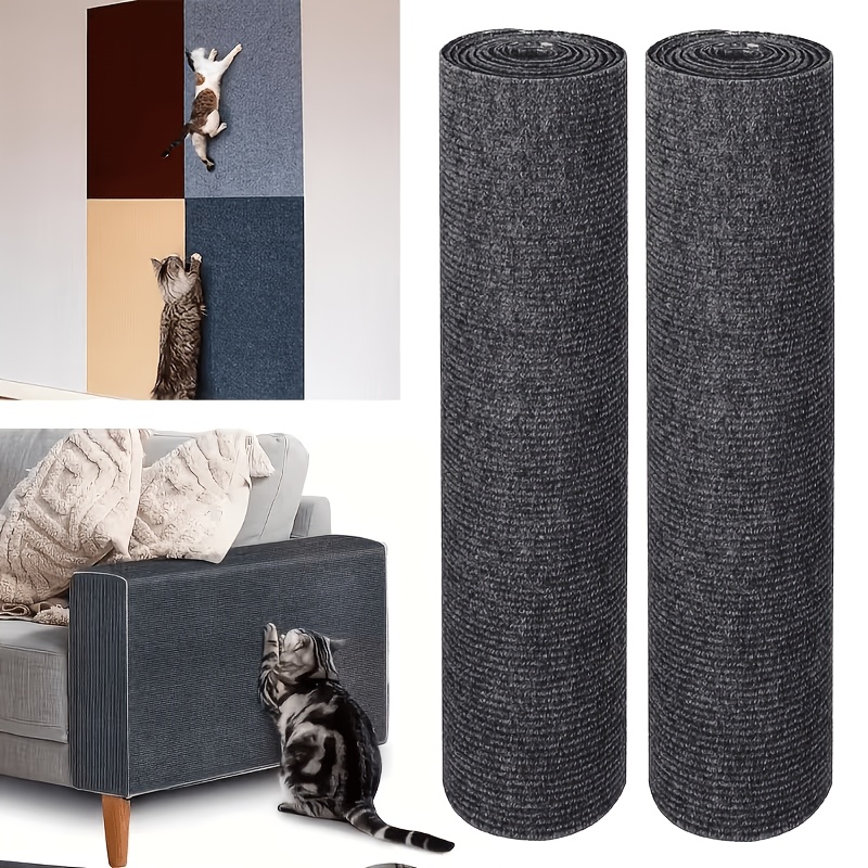 TEMU 2pcs Set 100 X 30cm (39.37 X 11.81in) Self-adhesive Cat Scratching Pads, Sofa Anti-scratch Protection Mats, Wall Furniture Scratching Boards,
