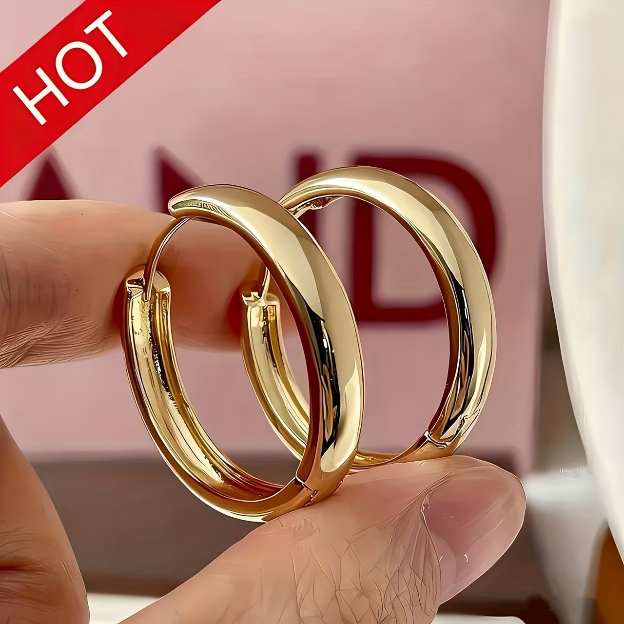 TEMU High-quality, Low-allergy Hoop Earrings, Anti-fading, Anti-allergy, Comfortable And Versatile, Simple And Elegant, Are Fashionable Women's