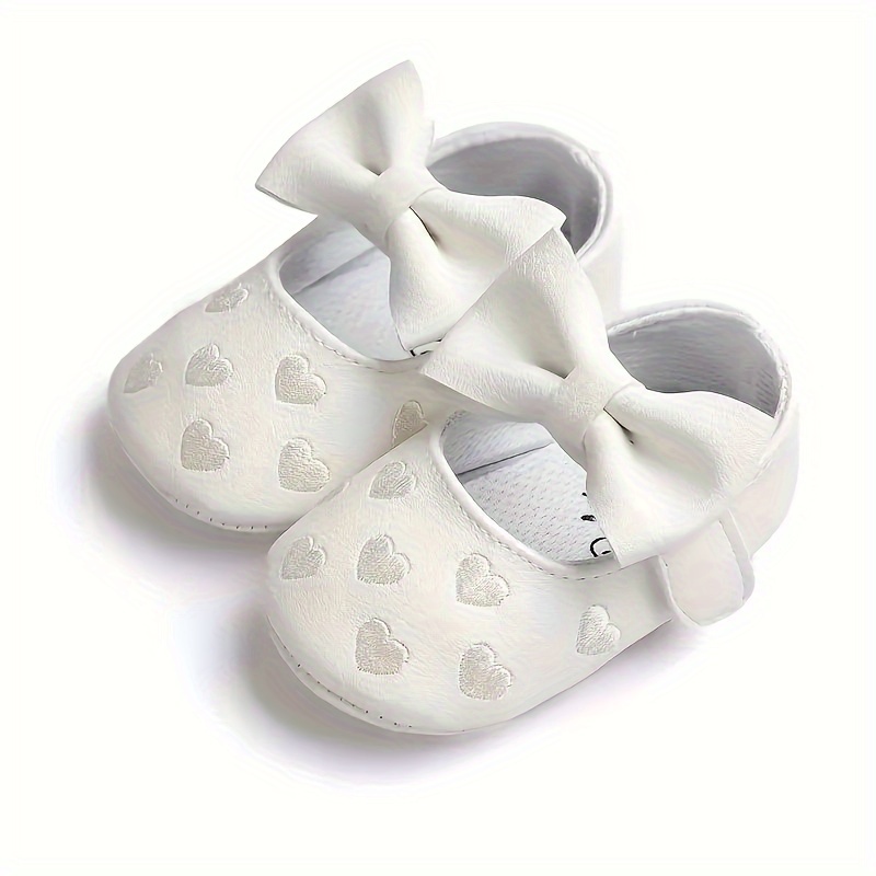 Baby Girl's Adorable Solid Colour Princess Style Dress Shoes, Comfy Non Slip Casual Sweetie Performance Shoes, Infant's Footwear