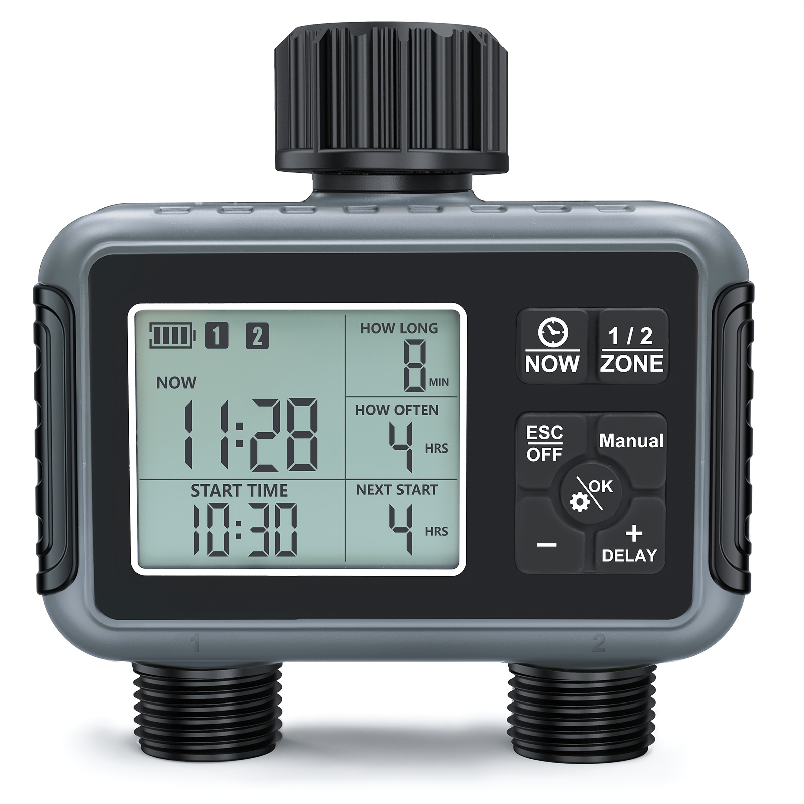 TEMU Insoma Water Timer For Garden Hose, 2 Zone Sprinkler Timer Automatic Irrigation Timers For Outdoor Yard Lawn Garden Courtyard, Lcd Display 3/4