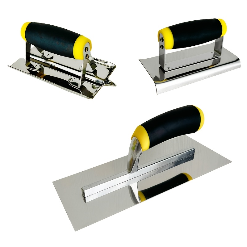 TEMU 3pcs Concrete Hand Tool Set | Stainless Steel Float, Concrete And Edger, Stucco Hand Tools Kit