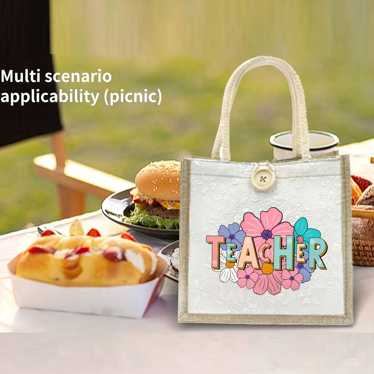 best teacher ever tote bag reusable nylon shoulder bag Temu Kuwait