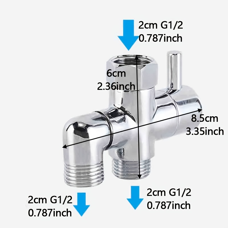Brass 3 Way 1/2 Shower Head Mount Valve Diverter Converter For Toilet Bidet Shower Bathroom Kitchen