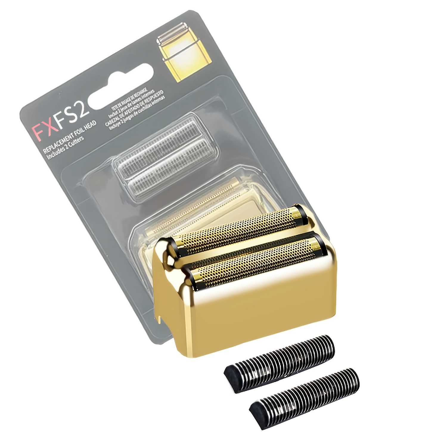Professional Replacement Foil And Cutters For Double Foil Shaver, Compatible With For Fxfs2 Shaver, (golden/silvery)