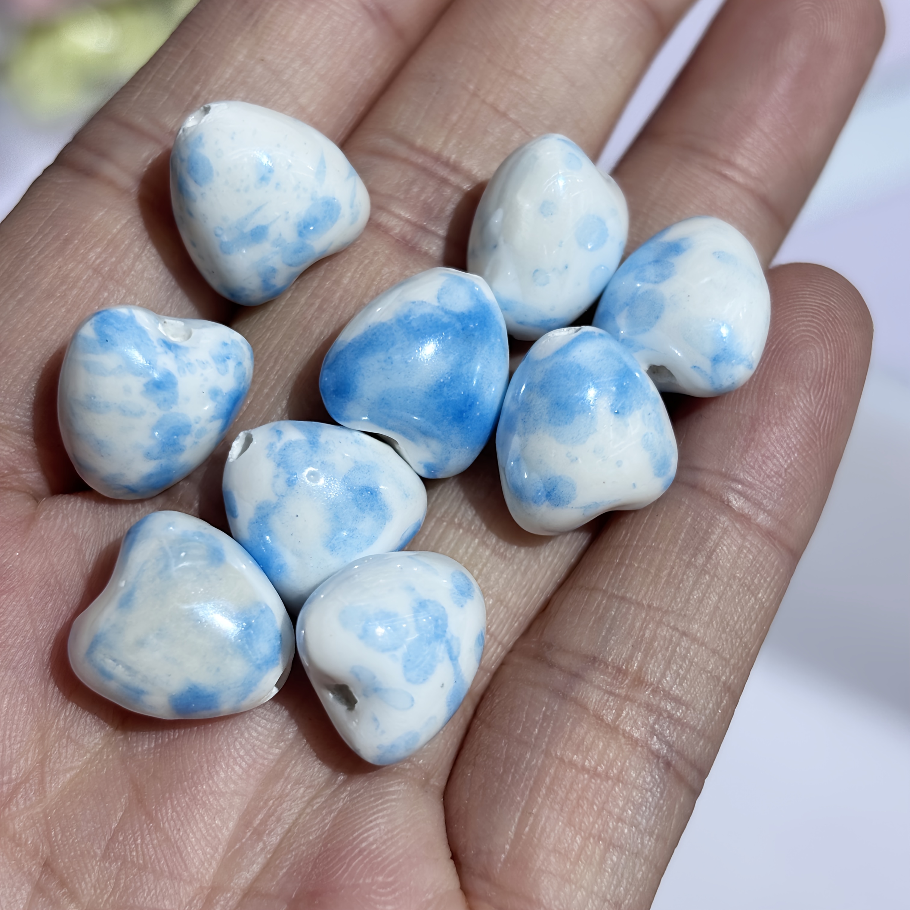 50pcs Set of 12mm Peach Shaped Ceramic Beads for DIY Jewelry Making