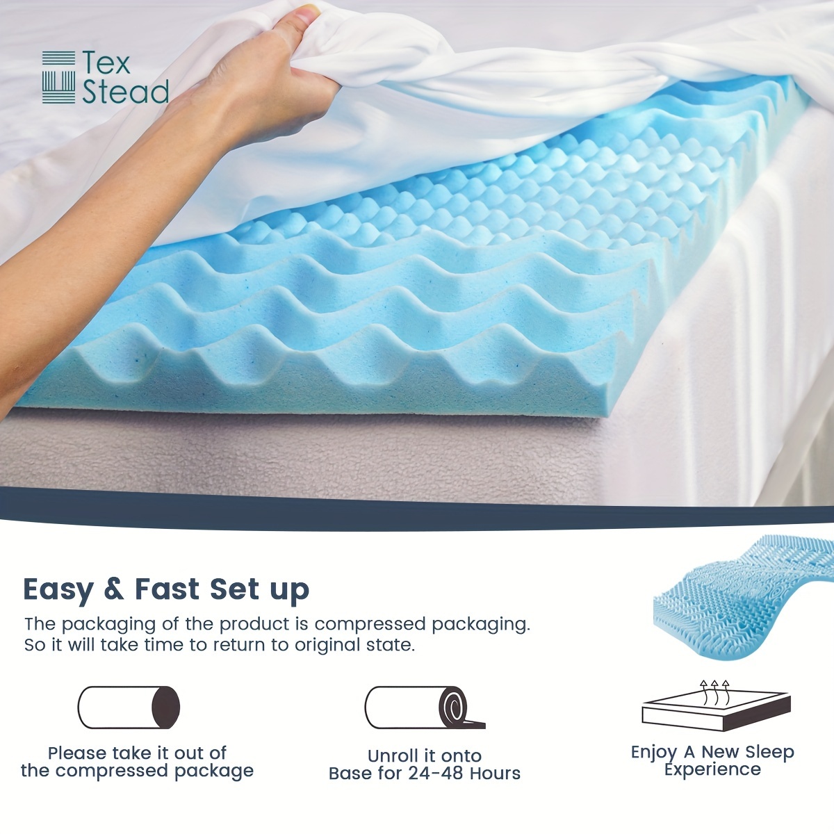 Mattress Topper Set (1 Mattress Topper + 1 Waterproof - Temu