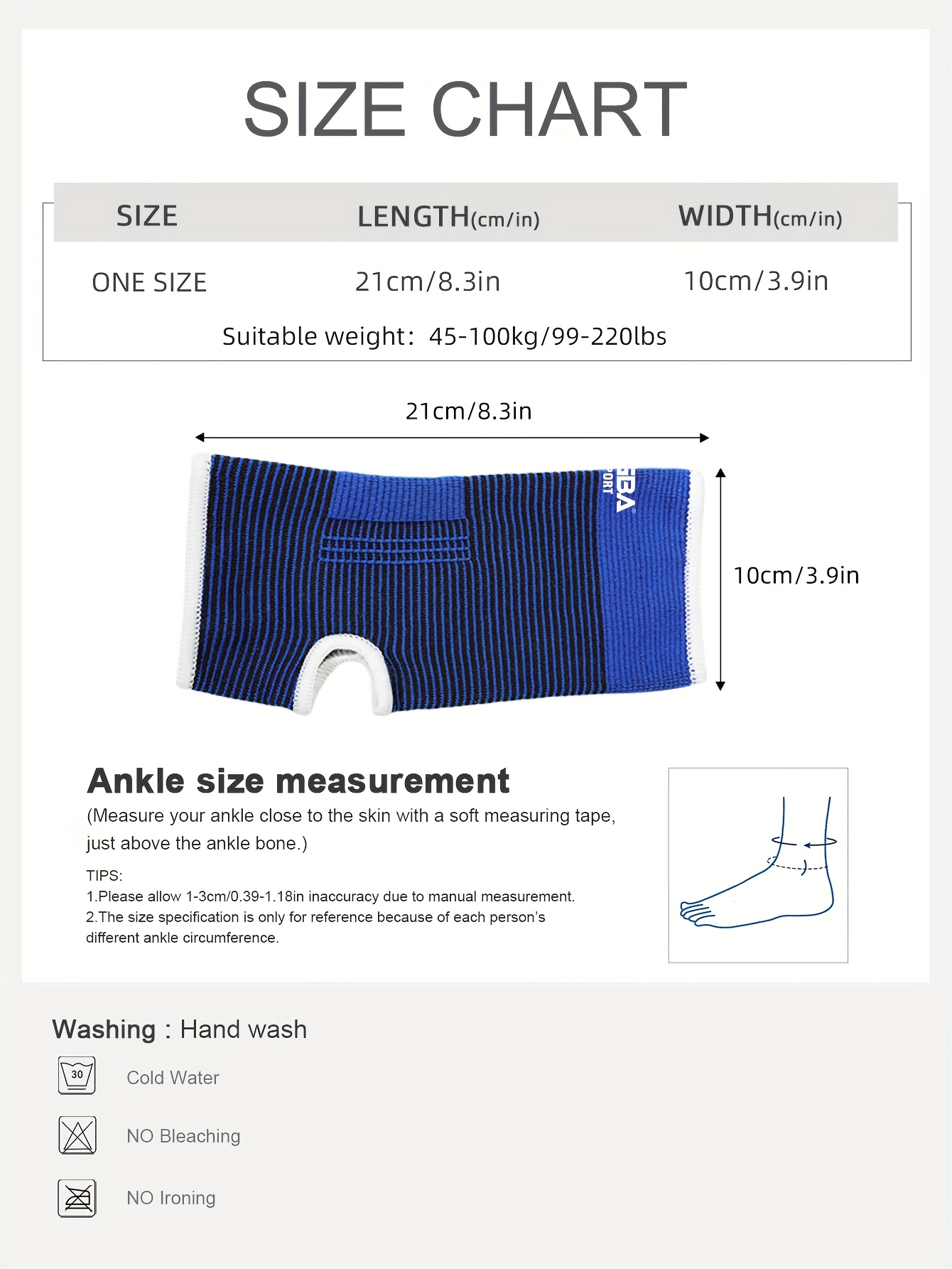 [Elastic Ankle Support] 2pcs Unisex Elastic Ankle Support Sleeves | 1 Pair for Running Basketball Cycling Gym Training, One Size