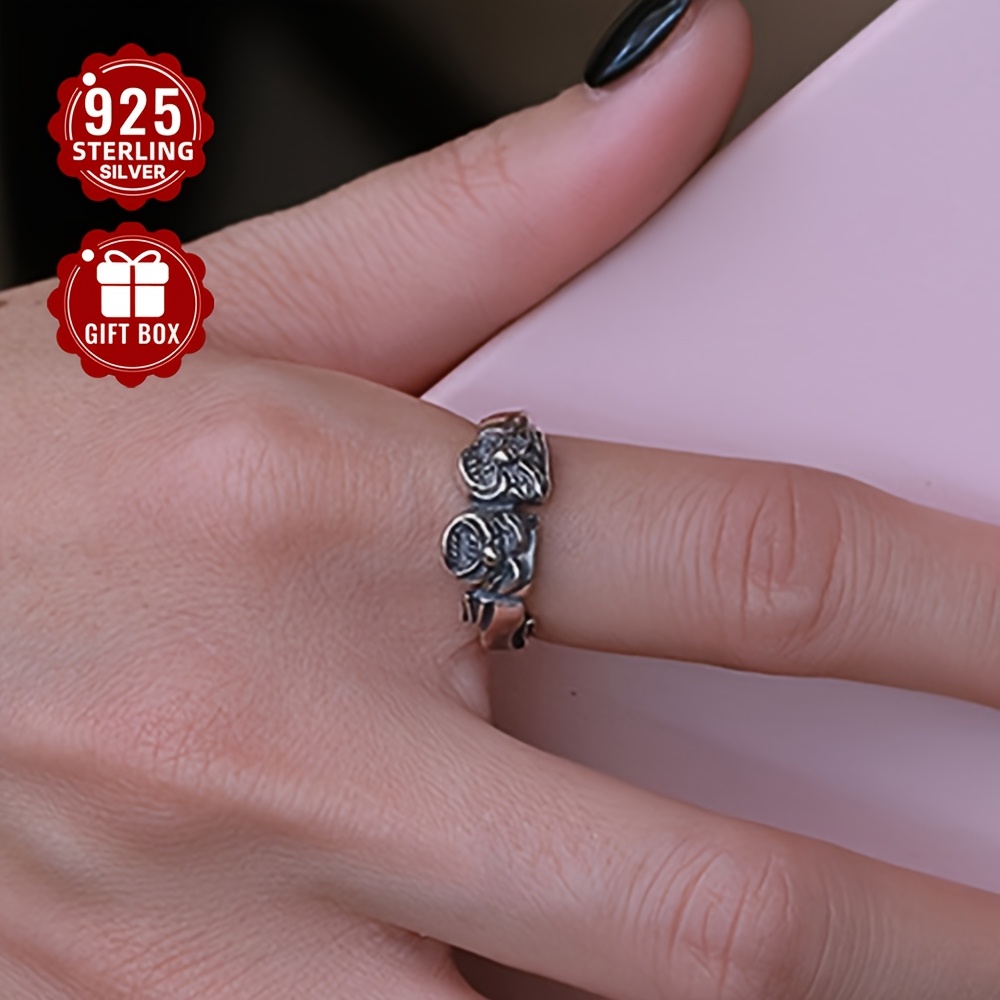 Women's S925 Sterling Silver Double Sided Clown Face Ring