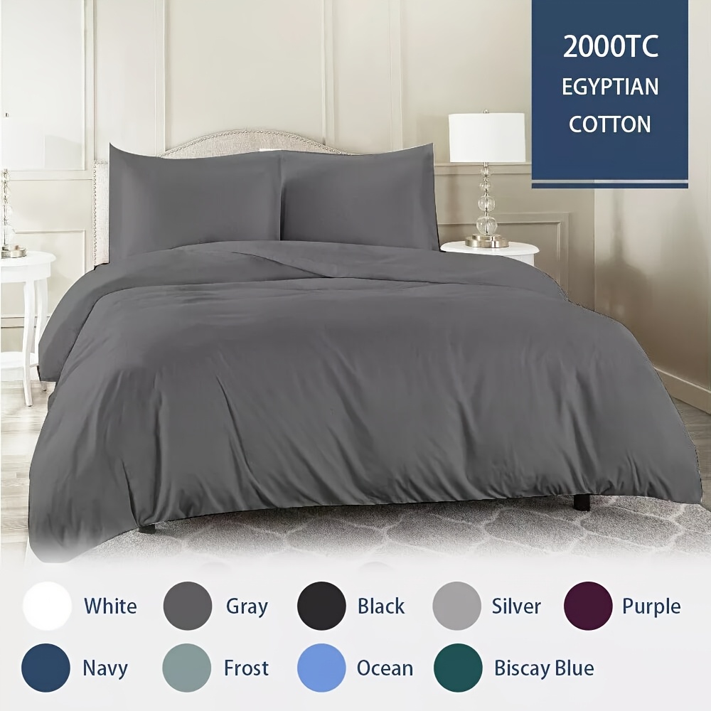 TEMU 3pcs 2100tc 100% Quilt Duvet Cover Single/double/queen/king Size Cover W/ Pillowcase Luxurious Duvet Cover With Zipper Closure Duvet Cover Set