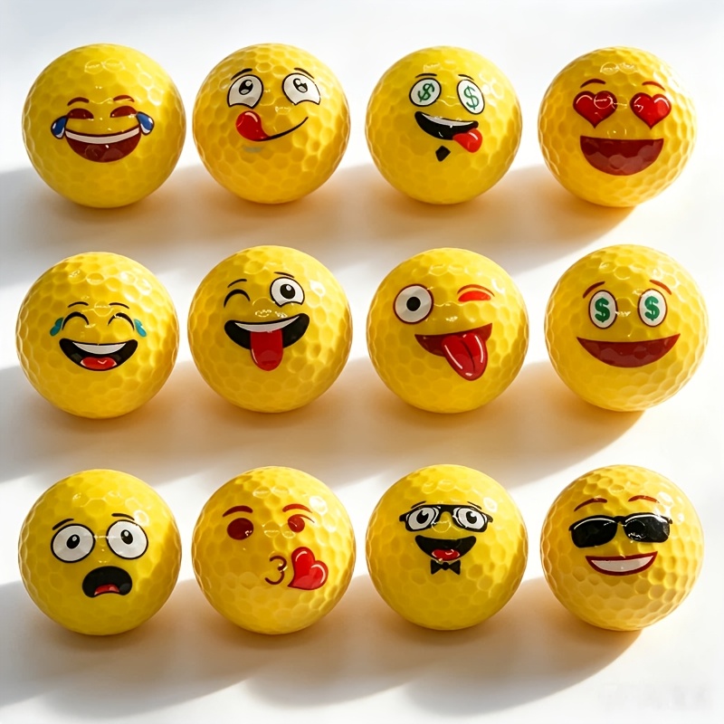 TEMU 12pcs Set Of Colorful And Fun Golf Balls, Featuring Cute Cartoon-style And Fun Patterns. Easily Customize Your Golf Balls To Fun, Make Your Golf