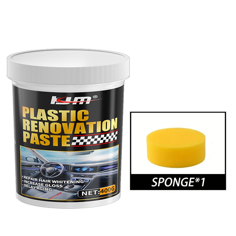 TEMU Kjm 400g Car Plastic & Rubber Restorer - Scratch Remover For Trim, Tire & Interior - Anti-aging Car Detailing Must-have