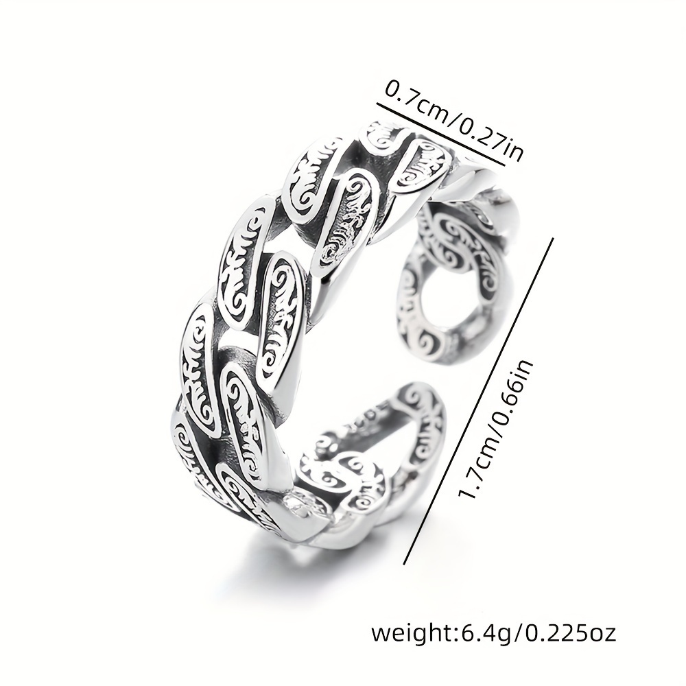 S925 Sterling Silver Geometric Irregular Opening Ring Unisex Style Party Ring