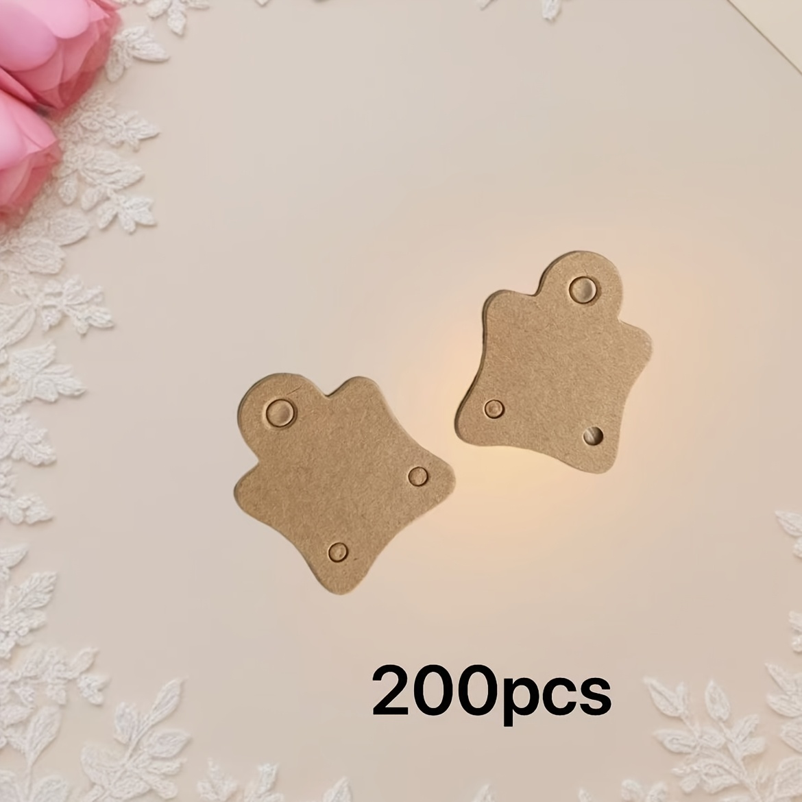 TEMU 200pcs Earring Display Cards Suitable For Small Business Jewelry Packaging & Retail, Cardboard Ear Tag Holders With Earring Holders For Dangle,