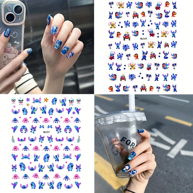 

1pc Stitch & Cute Anime Nail Art Stickers - Vibrant, Designs For Nail Decoration, Perfect Surprise Halloween Gift, Nail Stickers