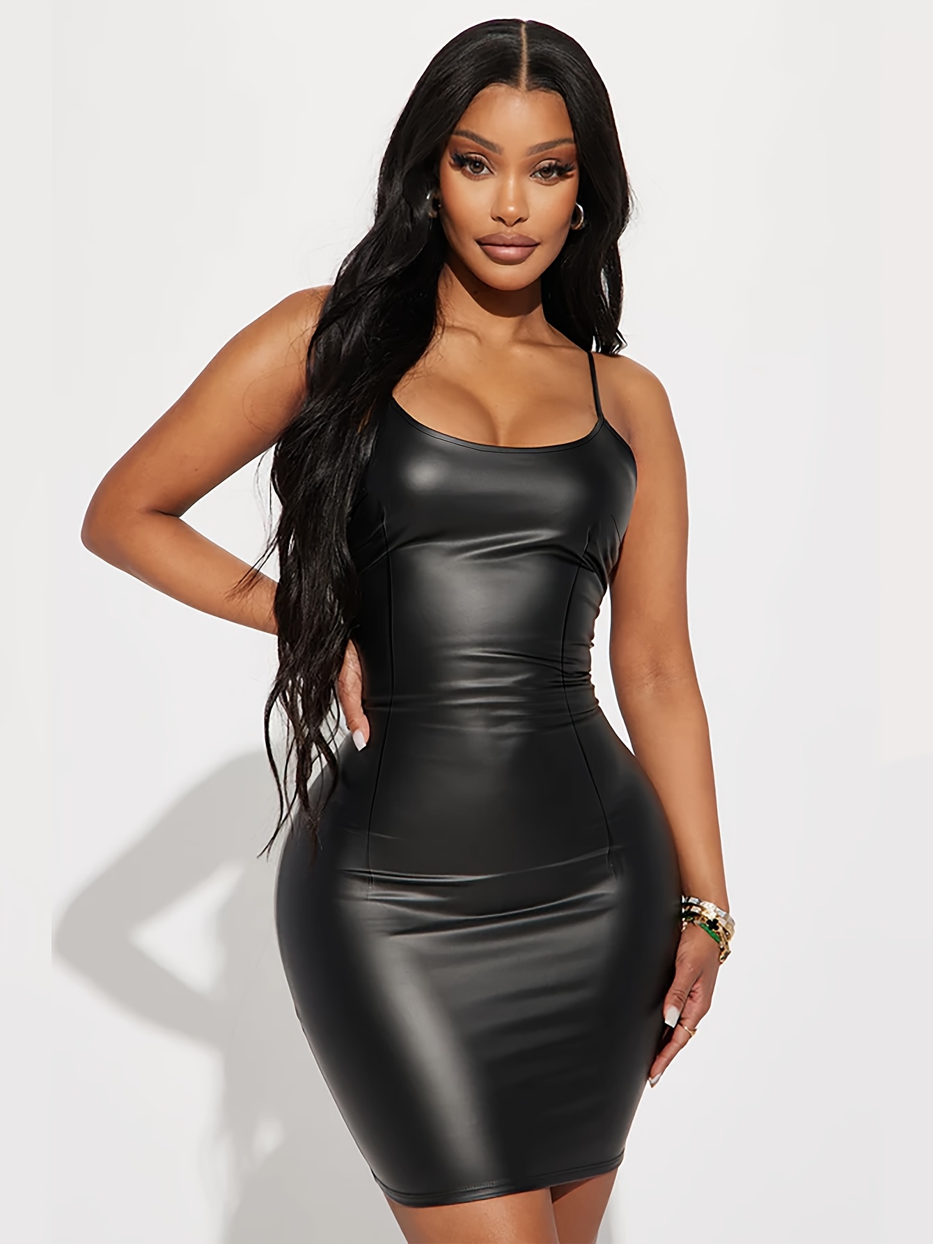 leather dress sold on Temu United States