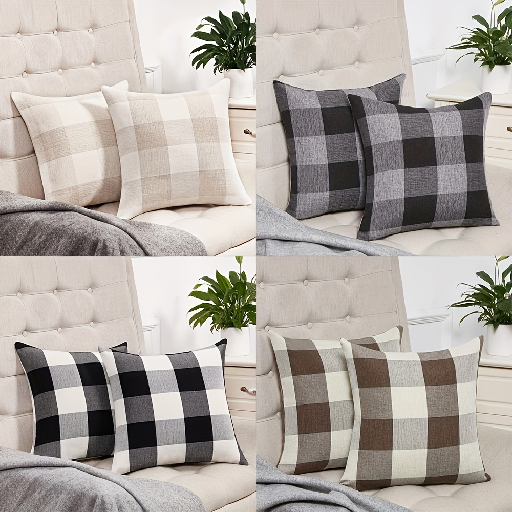 

2pcs, , And , 17.71 * 17.71 , Double-sided Pattern Linen Pillowcase, , Bedroom, Sofa, , Cushion , No