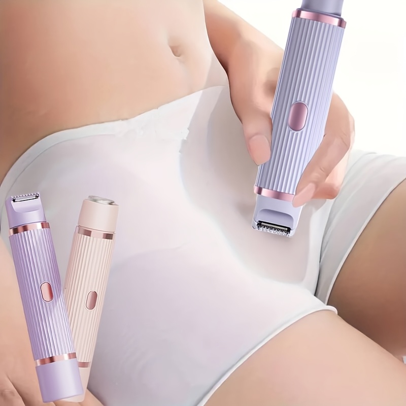 2-in-1 Women's Electric Shaver for Bikini, Eyebrows, Face, and Underarms Wet & Dry Trimmer - Portable Bikini Trimmer - Rechargeable, Cordless - Gentle yet Shaving