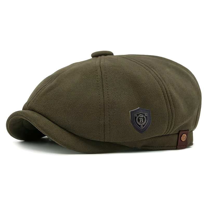 TEMU Men's Winter British Vintage Octagonal Beret, Combining With Lightweight Warmth, Suitable For Casual And Formal Occasions Such As Christmas, New