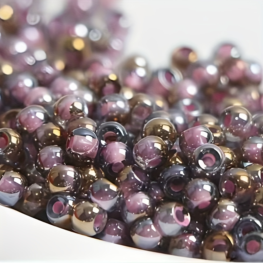 High Quality Uniform Transparent Bead Core Rainbow Glass Beads