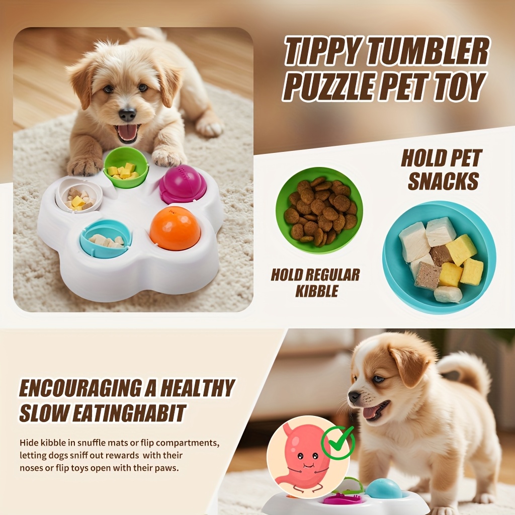 Pet Dog Intelligence Training Toy and Cat 2-in-1 Slow Feeder Interactive Toy, Self-Entertainment Boredom Relief Gift for Teddy and Golden Retriever Puppies