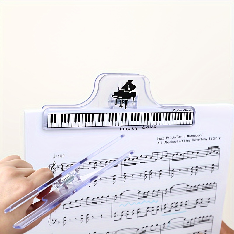 

Visually Appealing Transparent Sheet Music Clips With Staff Notation - Abs Resin, Black & , Organizing Scores, Sheet Music, And Books, Accessory | Stylish Music Clips | Sheet Grip, Accessories