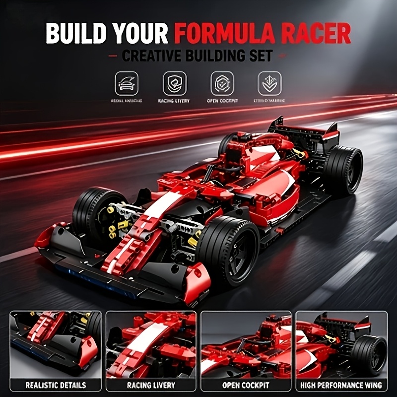 Luxury Tech Car Building Block Model Set, High Difficulty Assembly