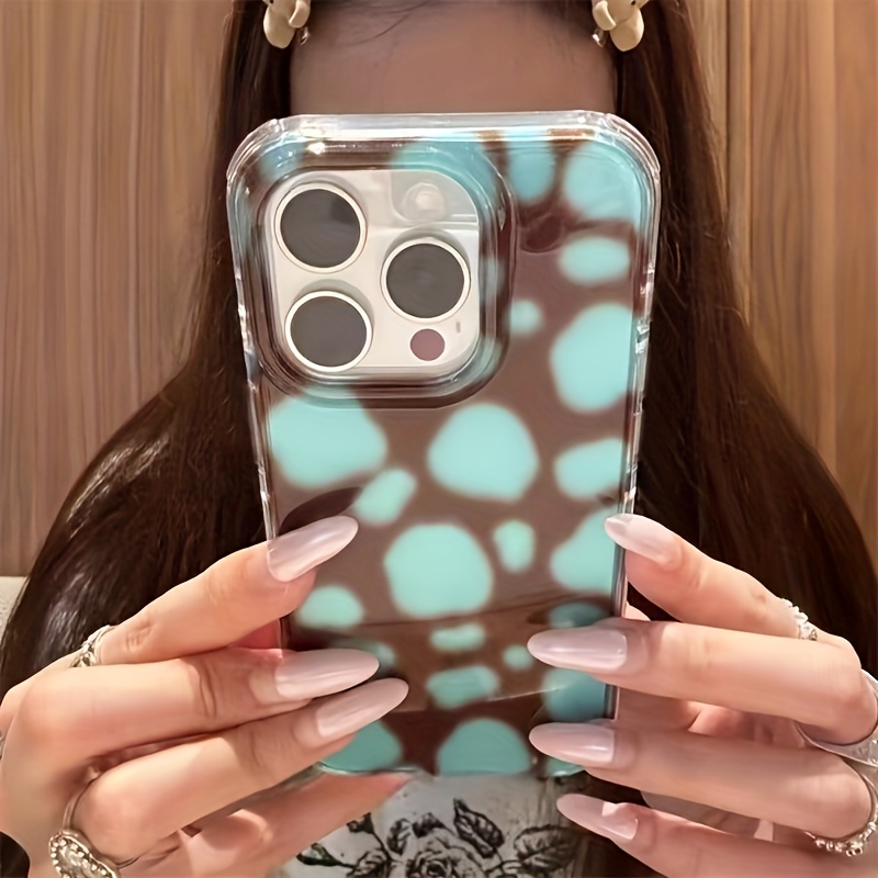 TEMU Phone Case - White | Vintage Blue-brown Amber | Casual Fashion | Double-layer Design | Phone Case Suitable For Iphone 11, 12, 13, 14, 15, 16, 17