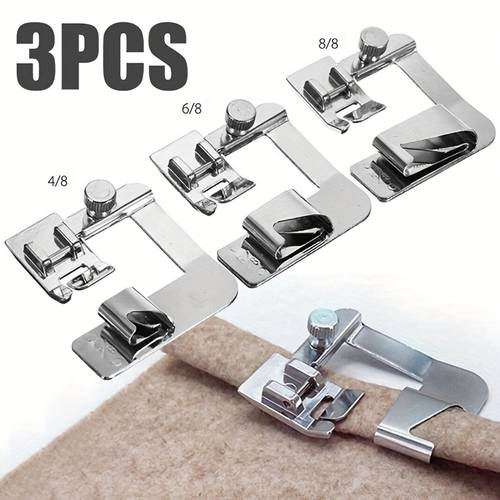 item picture 3pcs sewing presser rolled hem feet sewing accessories household presser multi function sewing machine