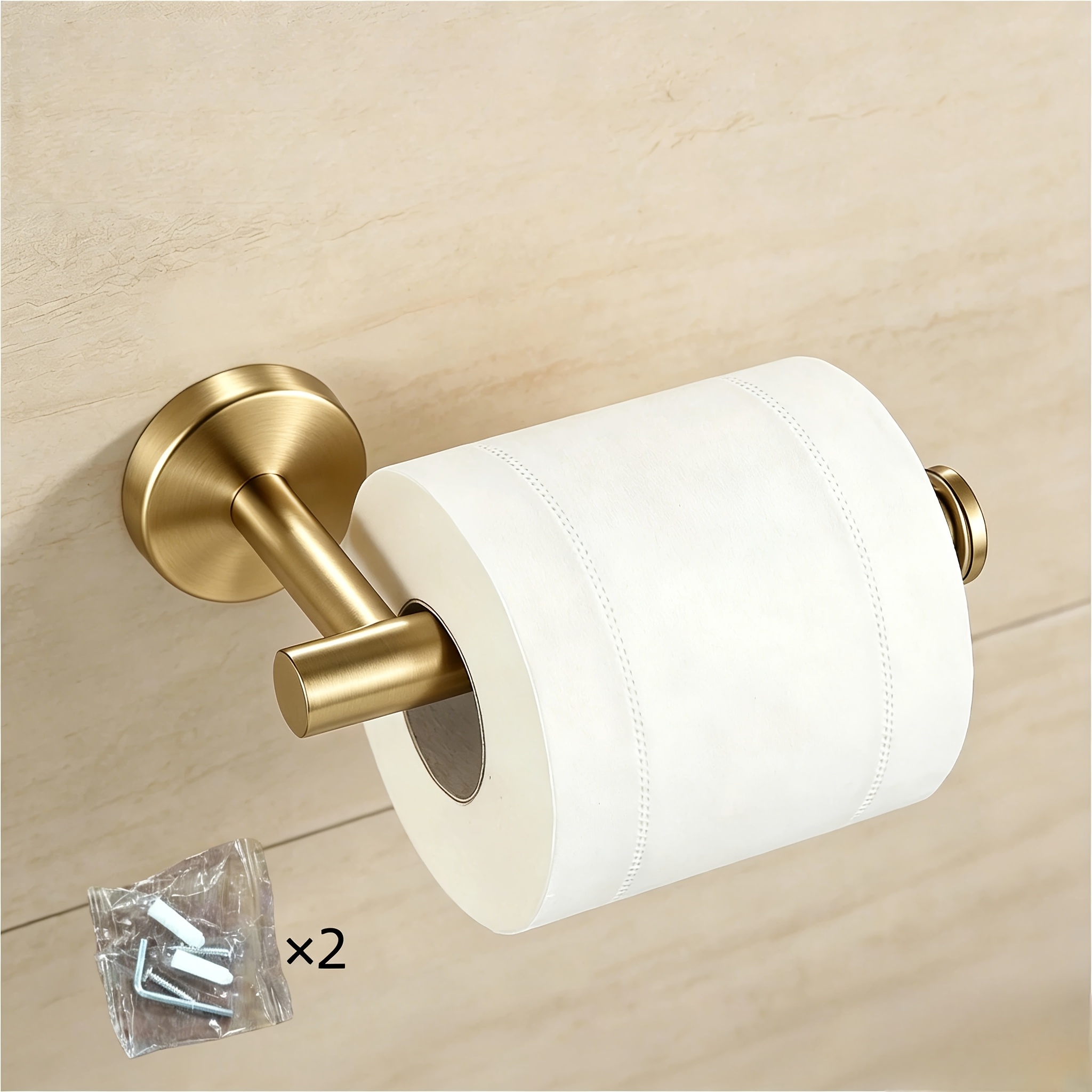 TEMU A Stainless Steel Wall-mounted Roll Paper Towel Holder Fixed To The Wall By Drilling Installation, Convenient For Placing Paper Towels Or Toilet