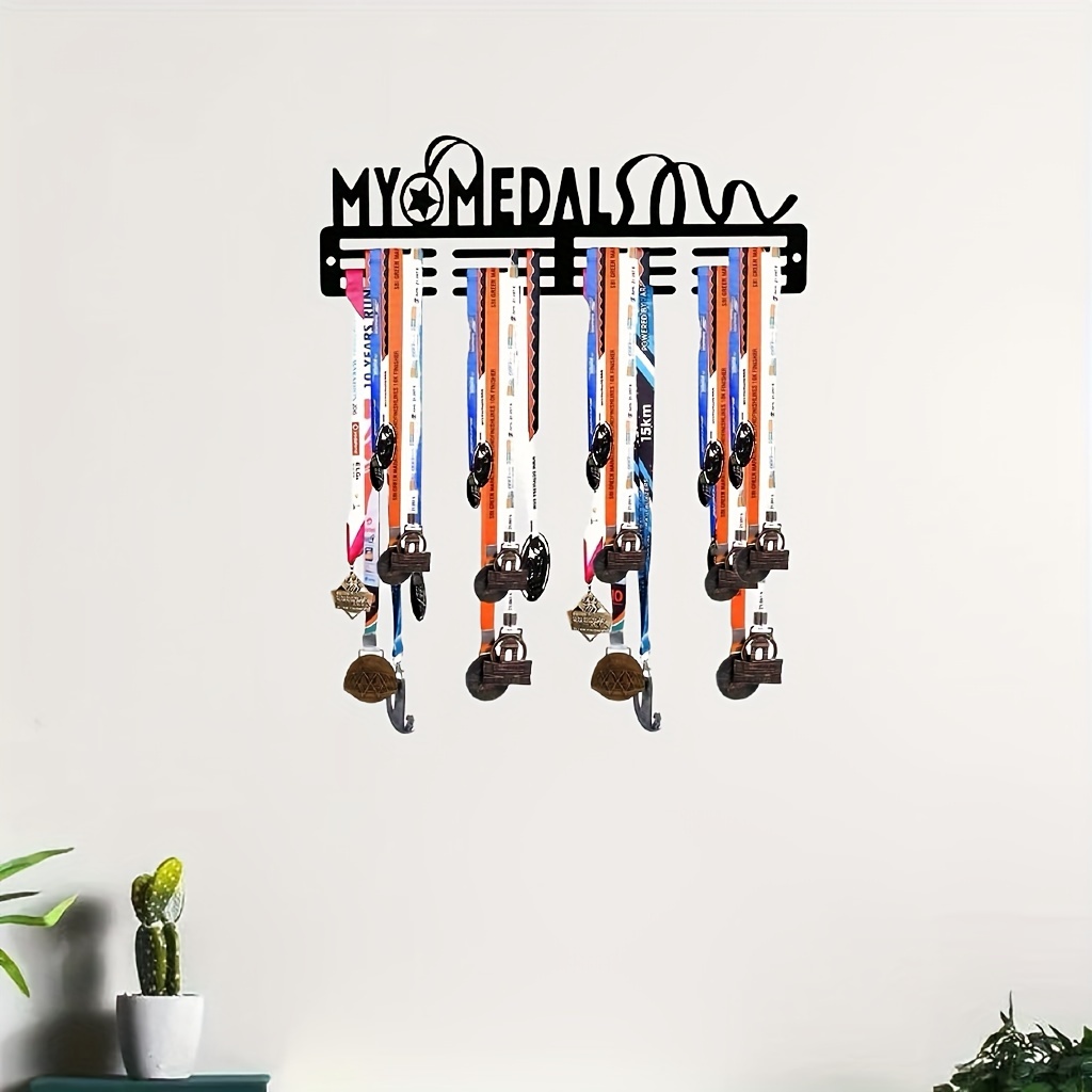 

1pc Creative Metal Medal Hanger, Wall Mounted Medal Display Rack, Glory Medal Holder Storage Rack, Wall Art Craft Decoration, Home Decor