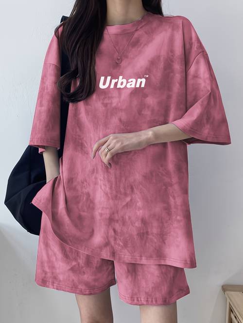womens spring and summer summer loose thin korean style top and shorts two piece set