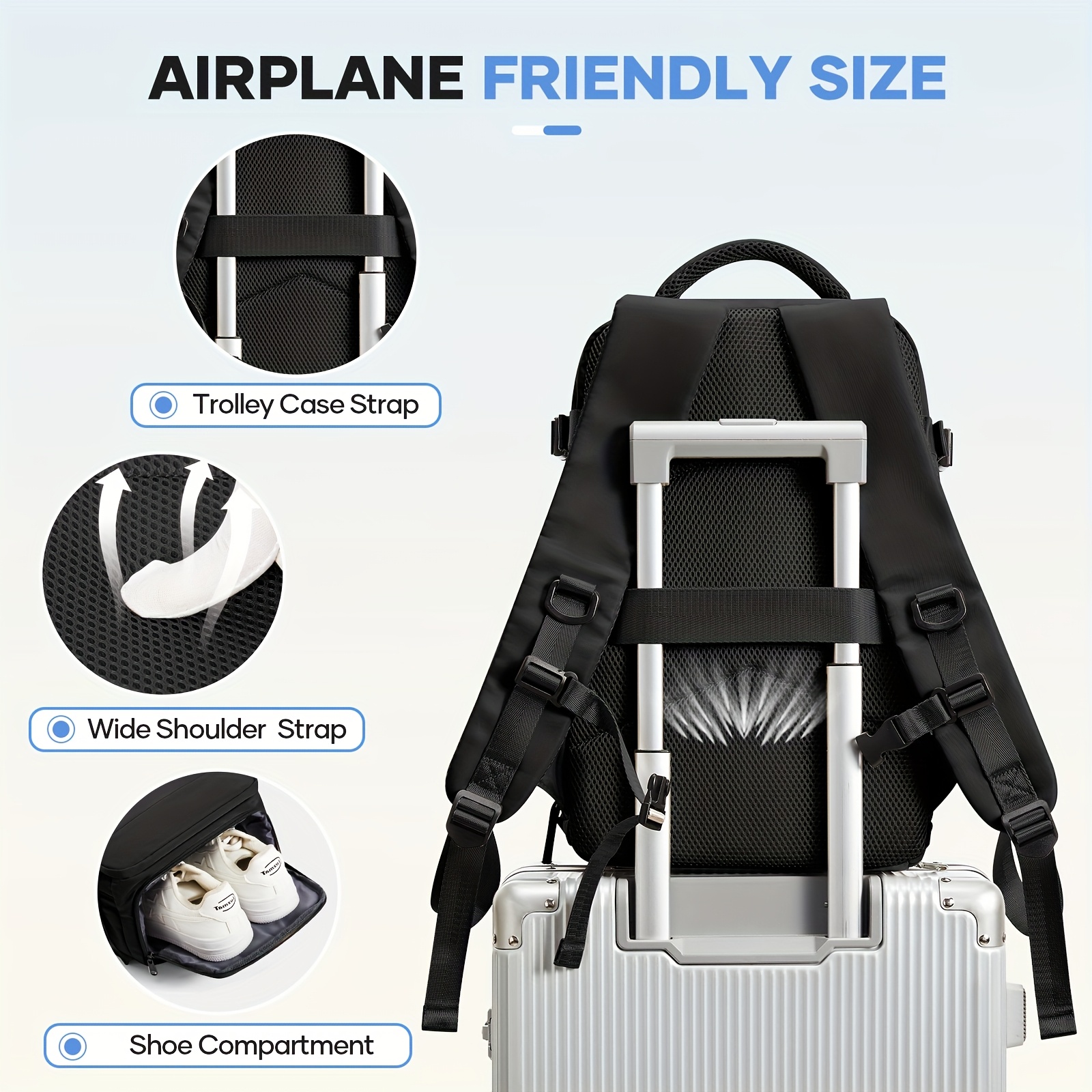 Set de Maletas y Suitcase para Viajes - Esencial para Tus Trips! Backpack con Compresión Vacuum Manual, Liberación de Espacio Masivo, Capacidad Grande + Diseño Detachable