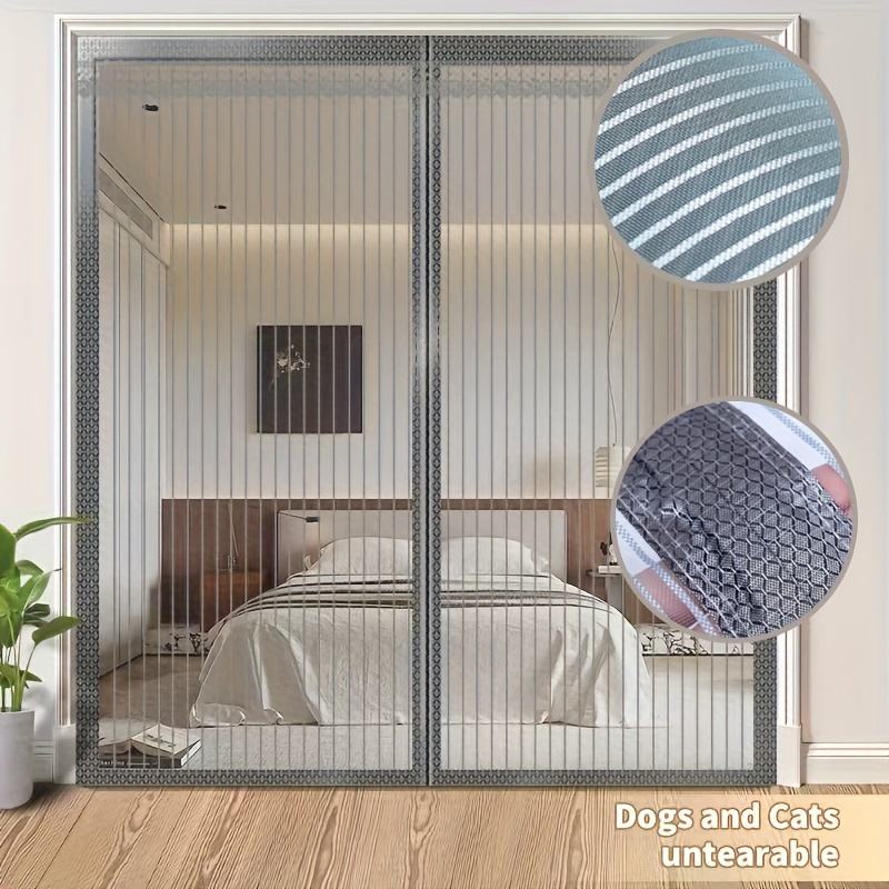 

Magnetic Screen Door With Heavy-duty Mesh & Full Frame Hook-and-loop - Pet Friendly, Hands-free Entry - Mosquito & Insect Net Barrier - Easy Install No Tools Required - 1pc