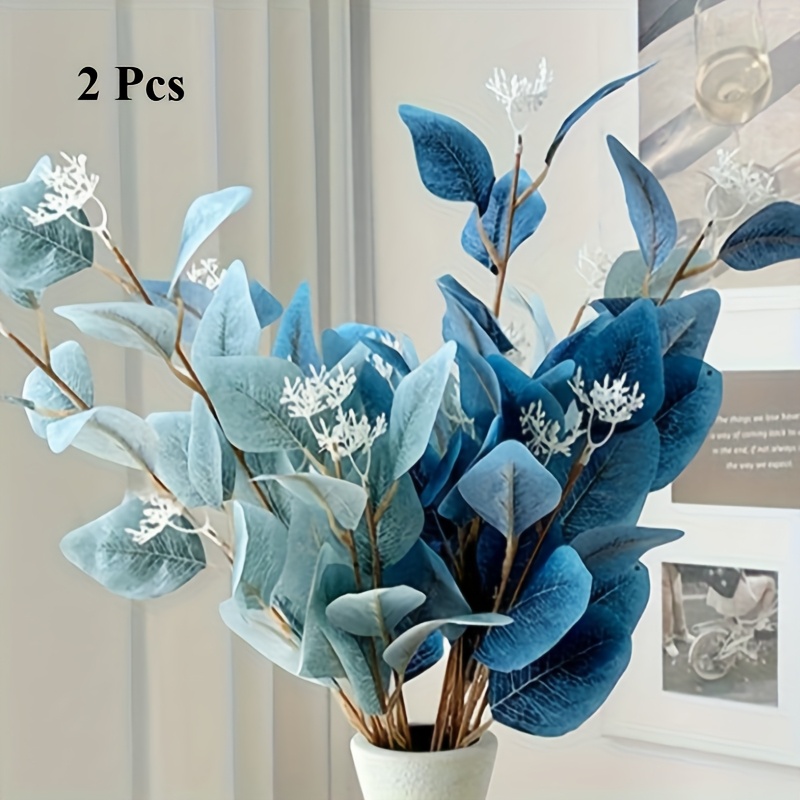 2 Pack Artificial Eucalyptus Branches - Faux Greenery For Wedding, Decorations | Suitable For Floral Arrangements And Photo Props