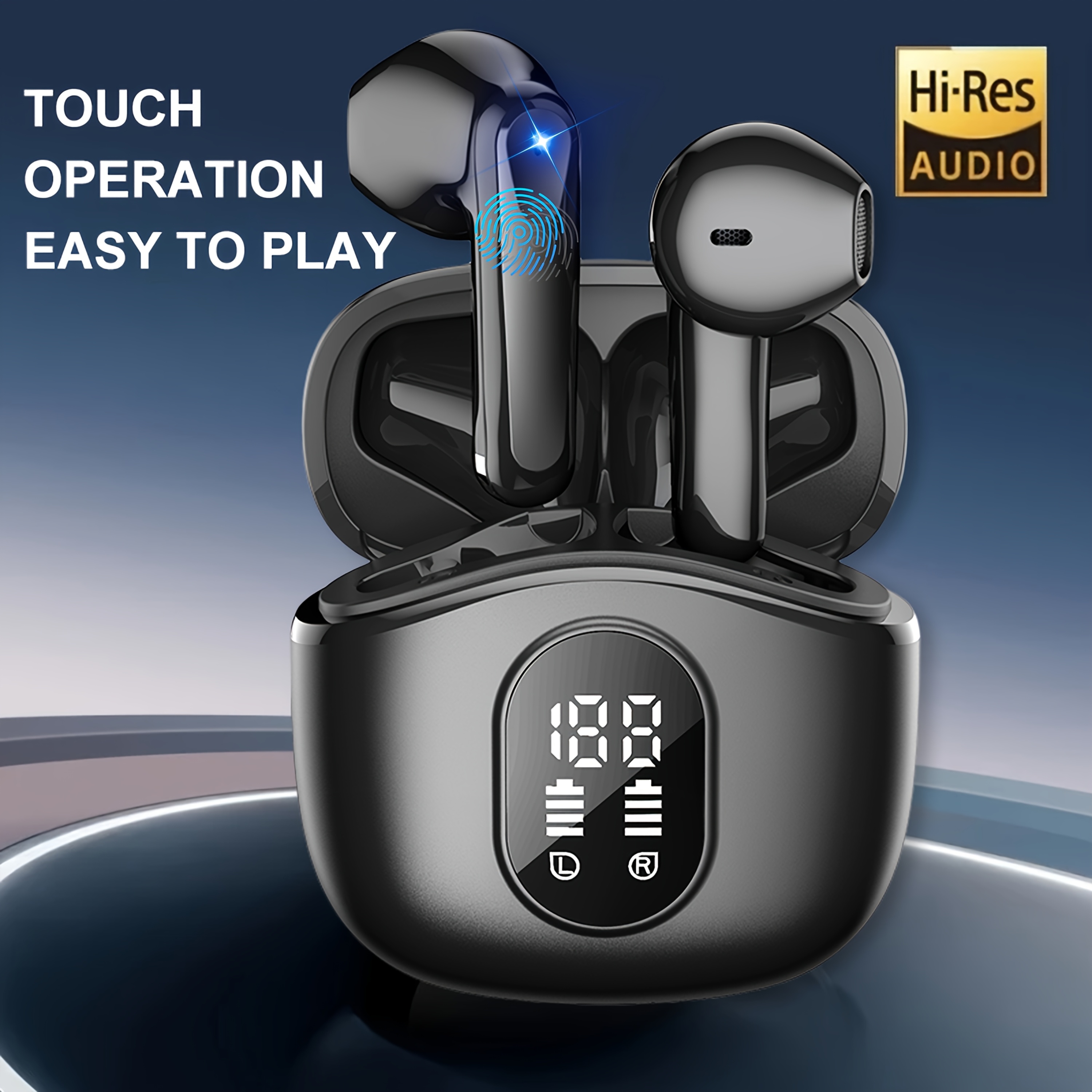 Image of 2025new Tws Earbuds | Bt5.4 Wireless, Semi-in-ear, 13mm , 48h Playtime Enc Mic + Led Display | Wireless Companion For Music/ Gaming/ Movies Seamless With Phones, Tablets & Pcs