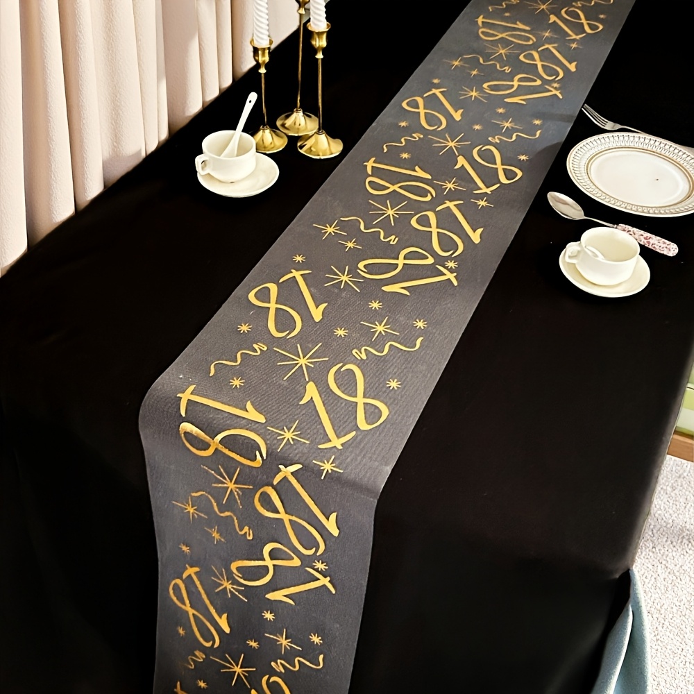 TEMU Flags With Numbers 18//40, Featuring An Elegant Gold-plated Design In White And Golden, Make Perfect Gifts For Birthdays, Anniversaries, Party
