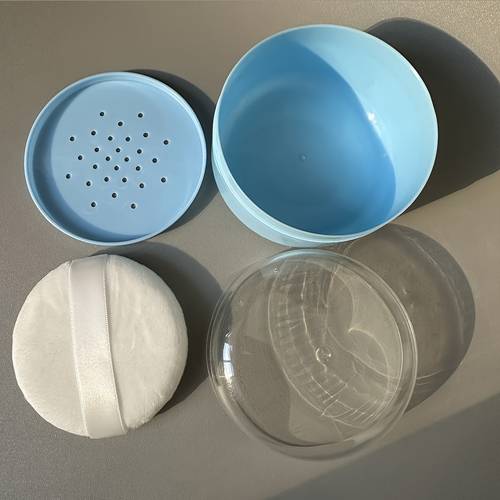 large body powder puff and container with sifter body after bath empty powder case talcum powder box for women beach sponge after bathroom bath