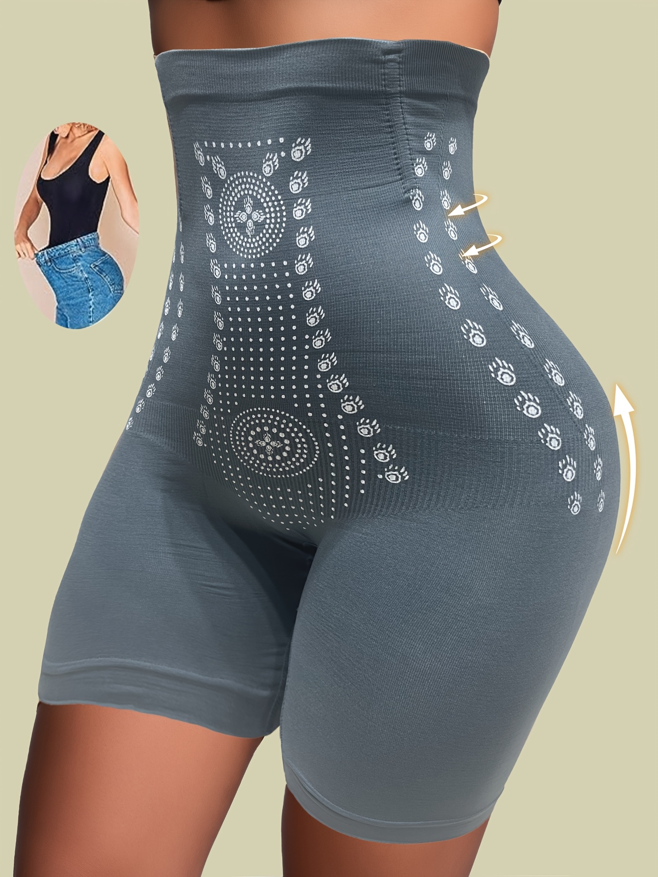 1pc High Waist Tummy Control Panties - Elegant Seamless Waist Trainer with Butt Lifter, Sheath Briefs for Women, Flat Belly & Hip Support, Black with Golden Accents, Tummy Control Shapewear, Sleek Design, Comfortable Fit