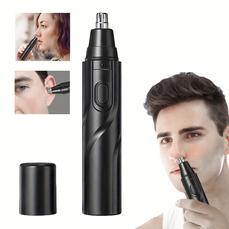 1pc Nose Hair Trimmer, Professional Painless Nose And Ear Hair Trimmer for Women Men, Stainless Steel Head Nose Hair Remover, Mute Efficient Battery-Operated Easy Cleansing, Father's Day Gift
