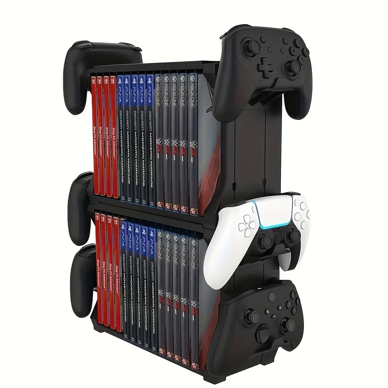 

Stackable Game Controller And Dvd Storage Rack - Organize Your Gaming Collection With Style