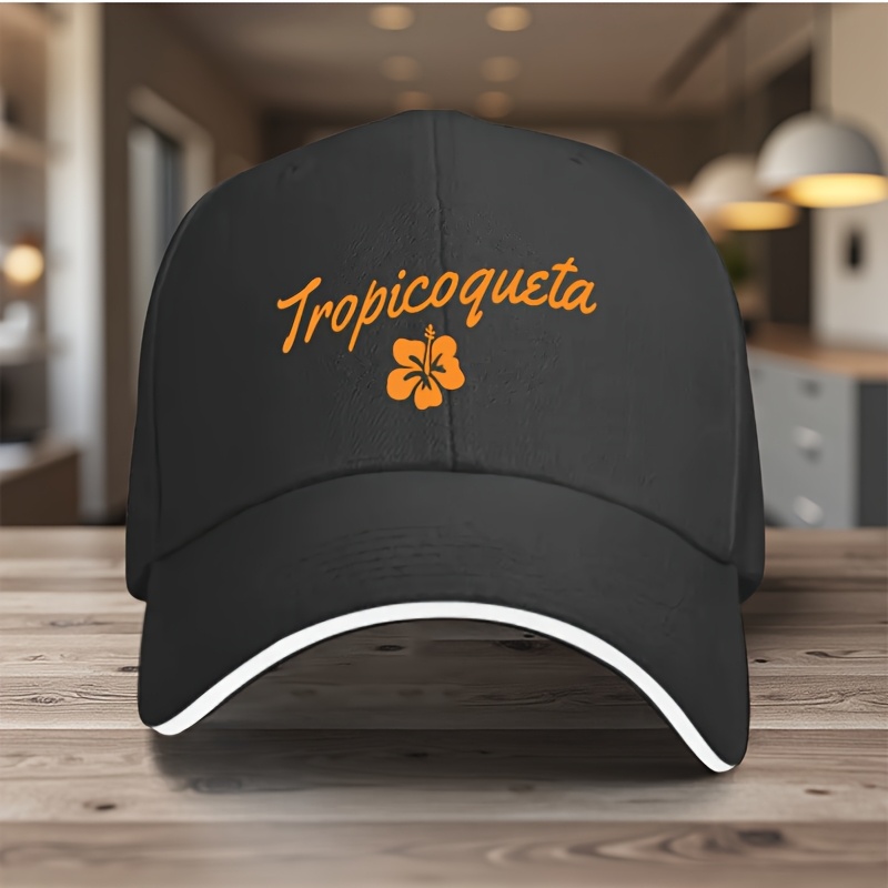 TEMU 1 , Gorra de béisbol ajustable con diseño "Tropicoqueta". Gorra estampada para mujeres, gorra para hombres "Vacaciones en ", regalo ideal para