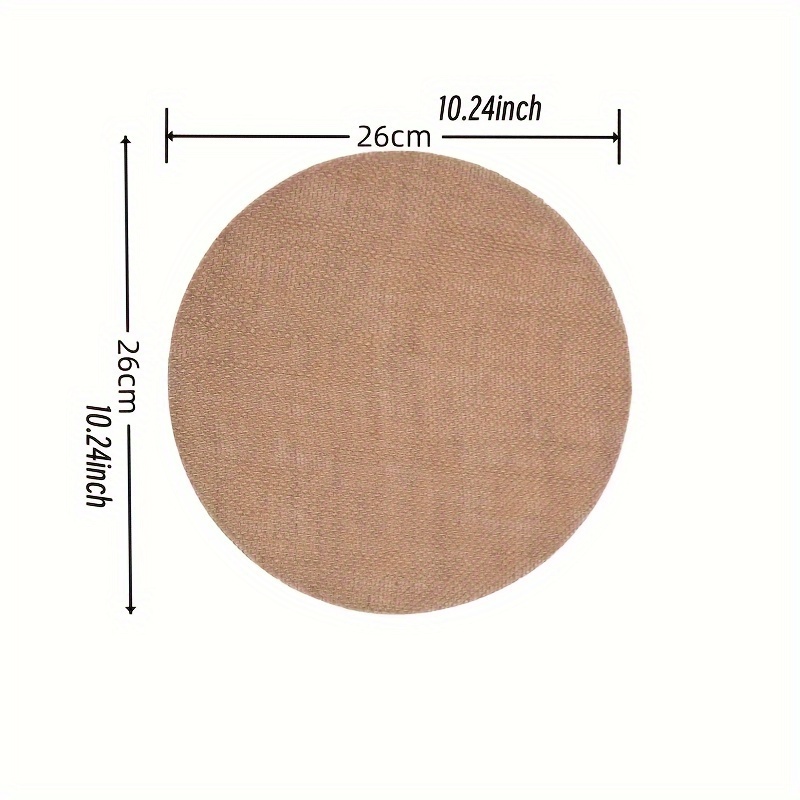 10pcs Burlap Mats, Burlap Round Reusable Placemats Brown Table Mats Circle Rustic Table Decorations For Wedding Dinner Holiday Christmas Party Farmhouse Supplies(11.8 Inch)