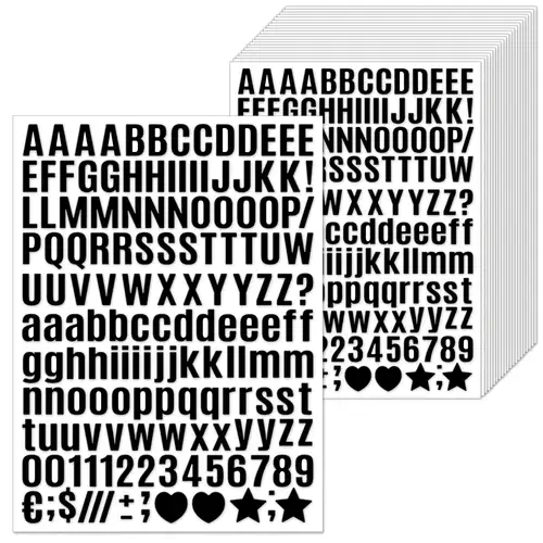 LETTERS NUMBERS SELF ADHESIVE VINYL 1", 2", 3", 4", 5" UPPER/LOWER STICKERS UK E - Foto 8