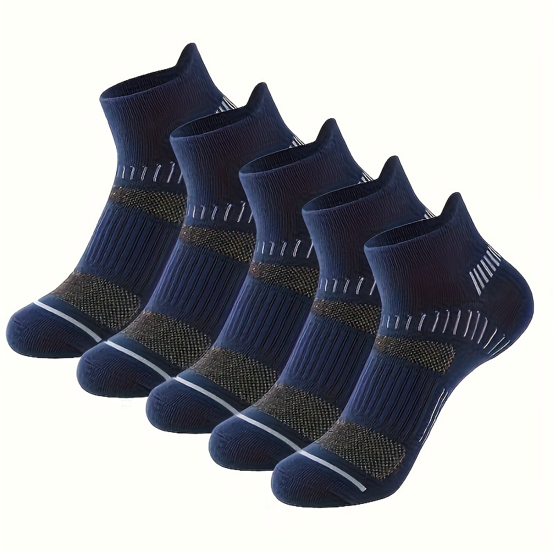 TEMU 5 Pairs Striped Athletic Socks, Casual & Ankle Socks, Stockings & Hosiery For Fall