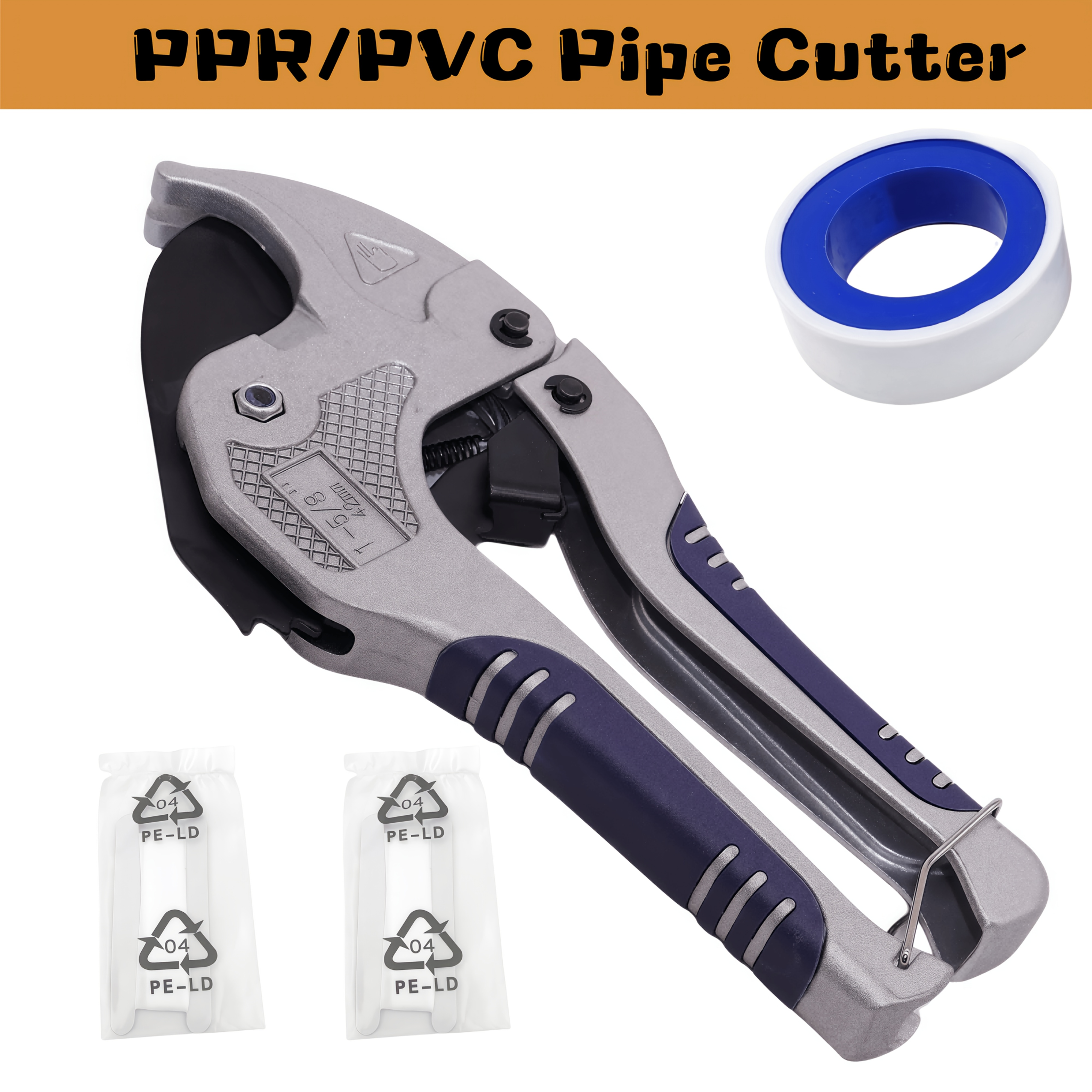 TEMU Pex/pvc Pipe Cutter, Up To 1-5/8"plastic Pipe And Tubing Cutter For Pvc, Pex, And Plastic Hoses, High-quality Die-casting Body, Automatic