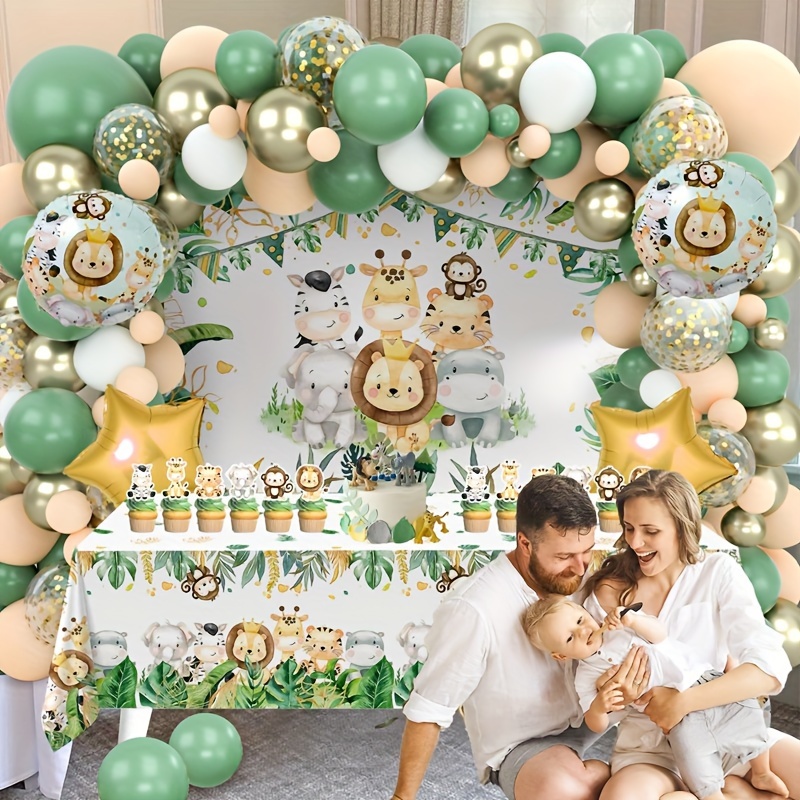98pcs jungle baby shower decorations background Temu