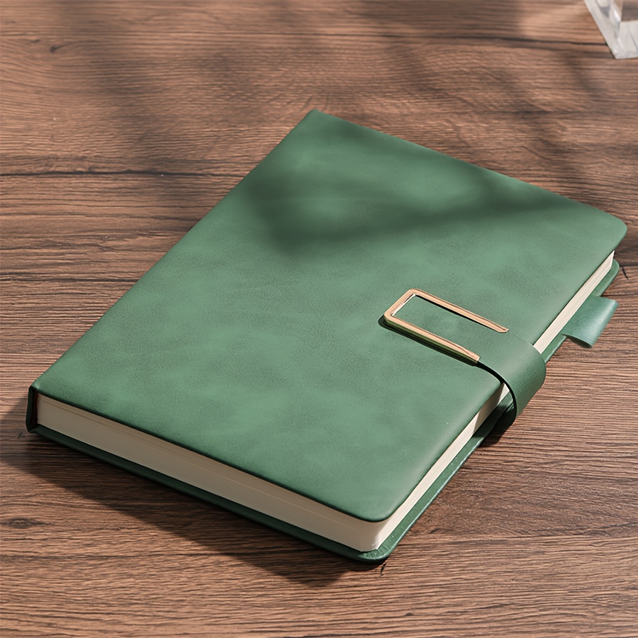 TEMU 200 Page A5 Soft Leather Notebook With Snap Closure - Suitable For Home, Office, And Study - Waterproof And Customizable