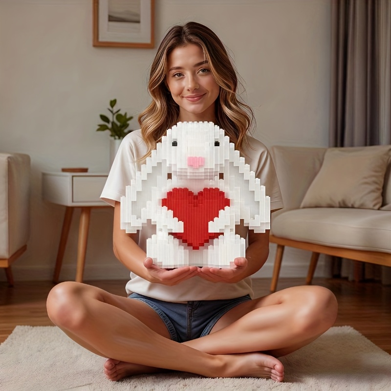 rabbit series building set challenging rabbit shaped model kit with complex assembly diy craft set for s valentines christmas piece of the year gift display for or office decoration 0