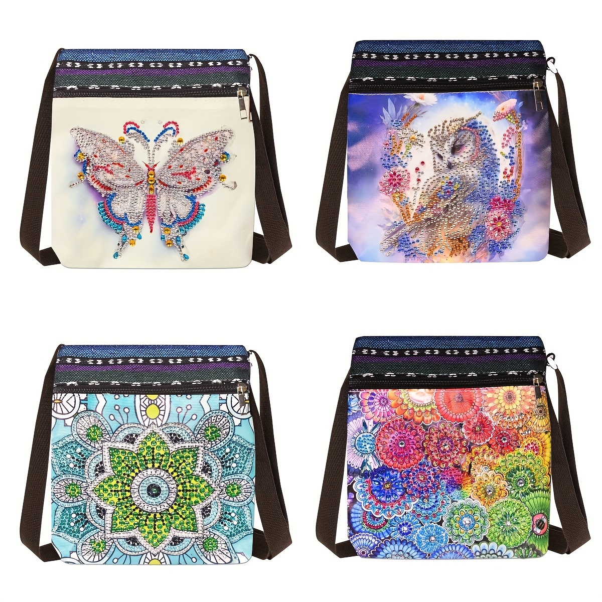 

[top-] Diy 5d Diamond Painting Bag - , & Owl | Gem Art Shoulder For &